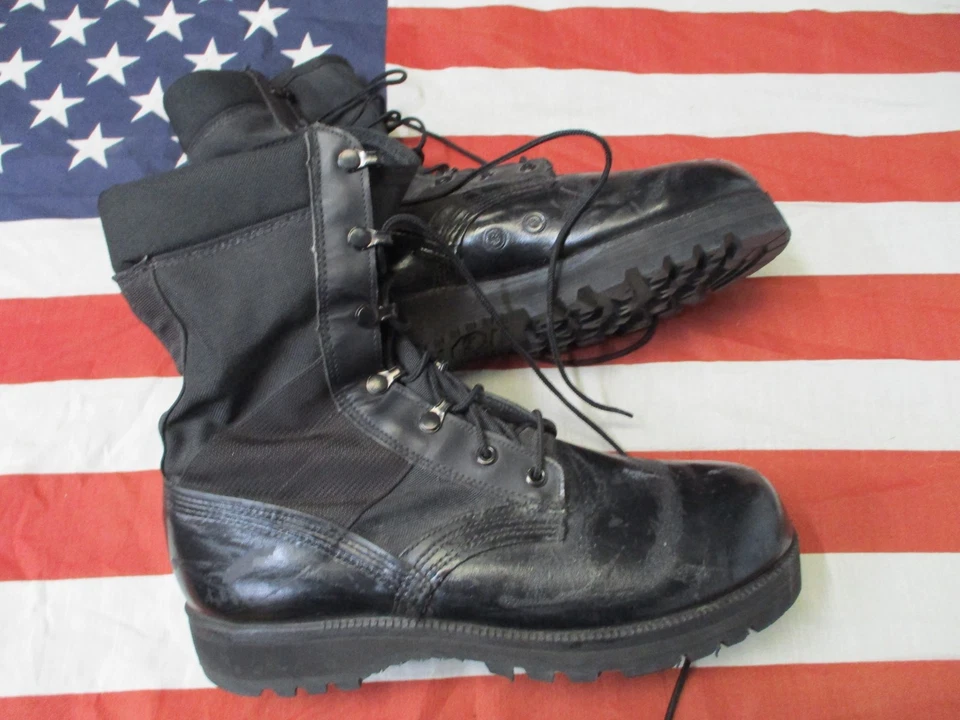 BOTAS DE COMBATE REGULARES OLD SCHOOL EE. UU. MILITARES NEGRAS JUNGLA SUELAS VIBRAM 9 Foto 1 de 4