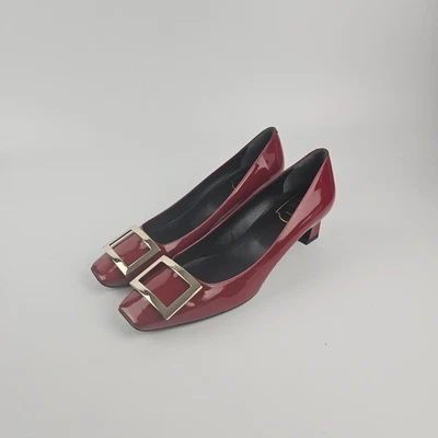 ROGER VIVIER Trompette Red Patent 45mm Leather Pumps New - Image 1 of 4