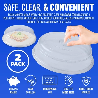 2 x Microwave Plate Covers 25cm diam by Hobby Life - Image 1 of 4