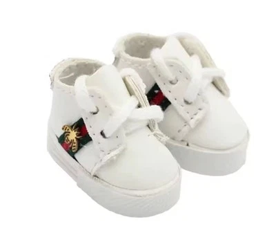 Labubu Größe 17 cm Puppe Mode Sport weiß Schuhe Zubehör Outfits rot gold