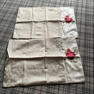 Dunelm embroideDunelm em/pin tuck pleat part slub silk housewife p/case x 2 - Picture 1 of 8