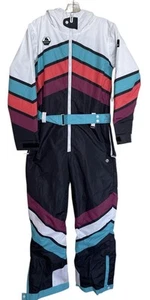 Tipsy Elves Ski Snow Suit Womens Size Small S Downhill Diva Striped Retro - Picture 1 of 14