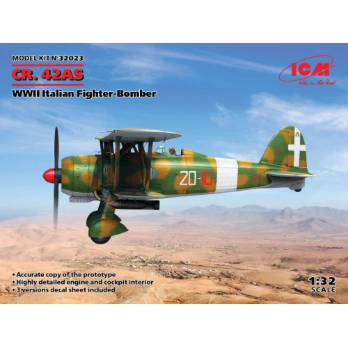 CR.42AS WWII ITALIAN FIGHTER BOMBER KIT 1:32 Icm Kit Aerei Modellino Nuovo - Immagine 1 di 1