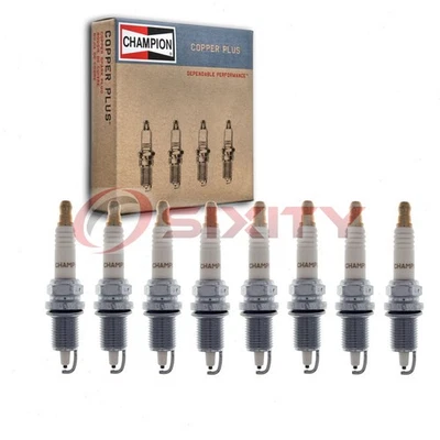 8 pc Champion Copper Plus 956M Spark Plugs for QC12PEP 4757 Ignition Wire rt - Image 1 of 4