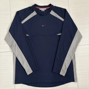 VTG Nike Center Swoosh Shirt Men Extra Large Blue Gray Long Sleeve Y2K 90s Sport - Picture 1 of 8