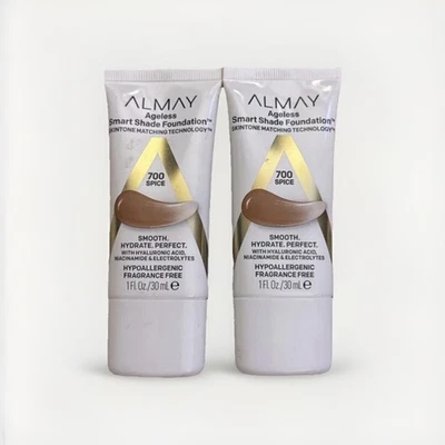 (2) Almay Ageless Smart Shade Foundation New In Packaging 1 fl oz 700 SPICE - Image 1 of 2