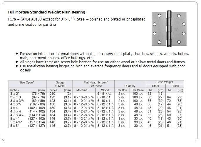 STANLEY #F179-4.5"x4.5" PLANTILLA PUERTA BISAGRA A TOPE, ACERO, CHAPADO EN BRONCE SATINADO Foto 1 de 1