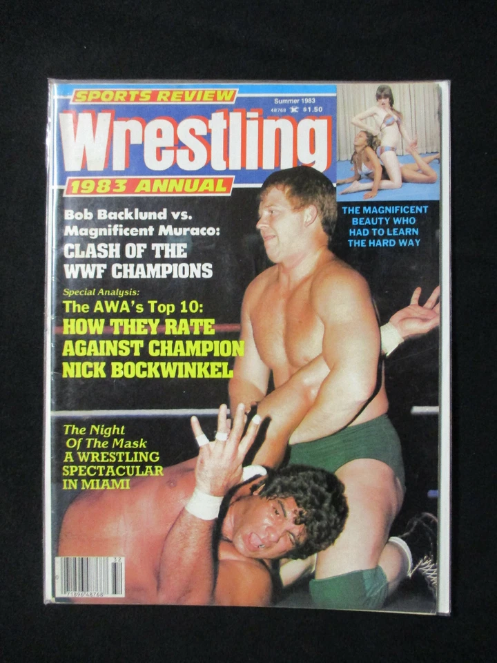 De colección Verano 1983 Sports Review Lucha libre Bob Backlund Apartamento Niñas 1234 Foto 1 de 1