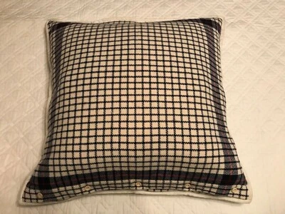 FAB! Funda de almohada Ralph Lauren Talmadge Hill Collection a cuadros 100 % lana un euro Foto 1 de 4