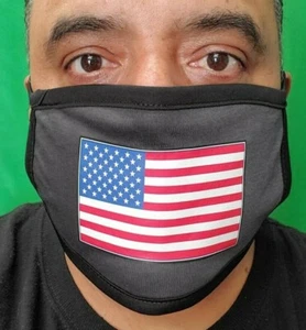 USA Flagge Mund-Nasen-Bedeckung Gesichtsmaske dreilagig Schutz - Bild 1 von 3