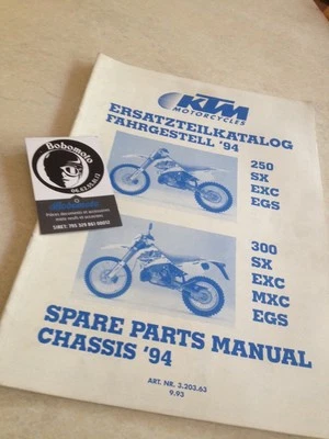 KTM 250 300 SX EGS 94 Parte Cycle Chasis Spart Piezas List Lista Pieza Separa - Imagen 1 de 4