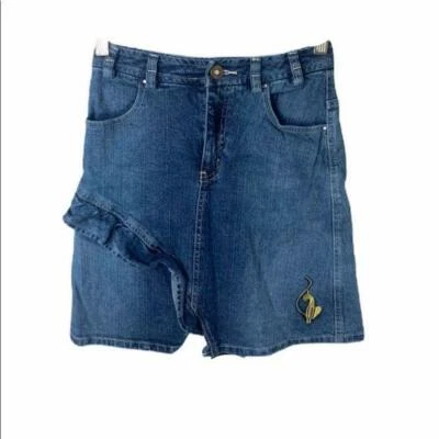 Девочка размер 12 джинсовой ткани юбка Baby Phat синий кнопка спереди 4 кармана моды - Изображение 1 из 4