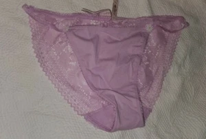 NWT VICTORIA'S SECRET XL FAIRY purple daisy LACE RARE STRING BIKINI PANTIES - Picture 1 of 2