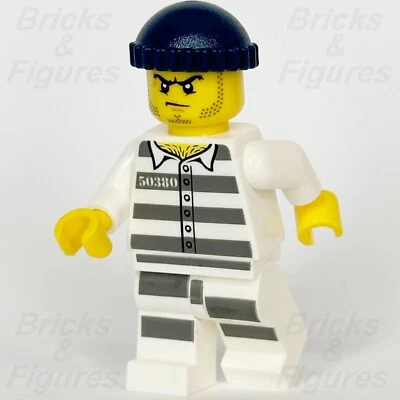LEGO® City Jail Prisoner 50380 Minifigure Prison Stripes Police 60256 cty1127 - Image 1 of 3