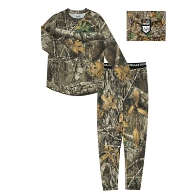 Youth Baselayer Thermal Top Bottom Set Camouflage Realtree® "EDGE" Scent Control - Image 1 of 4