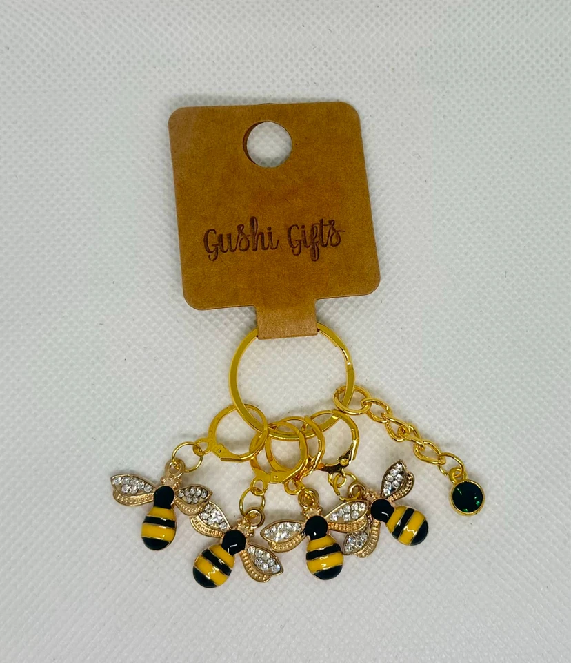 Marcadores de puntada hechos a mano broche tejer ganchillo abejorros naturaleza artesanía elegante Foto 1 de 1