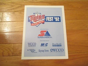 Minnesota Twins fest 1992 souvenir Program - Picture 1 of 4