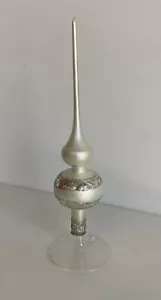 Wunderschöne Christbaumspitze Weiss matt Champagner 990/22 - Picture 1 of 3