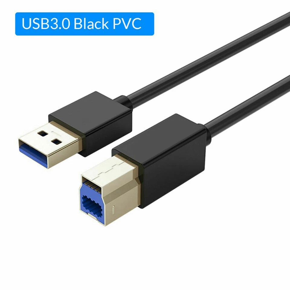 USB Printer Cable USB 3.0 Type A Male to B Male Lead Scanner HDD High Speed 1.8M - Image 1 of 4