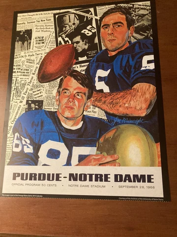 1968 Notre Dame Vintage Football Poster  - Great For Framing Cover