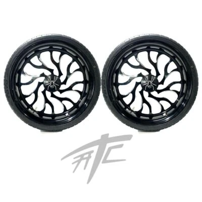 20" BLACK CONTRAST CUT HELLIAN WHEELS & TIRES (2) 2010-2020 CAN-AM SPYDER - Image 1 of 4