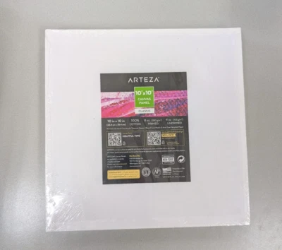 7 x Arteza Square Cotton Art Canvas Panels 10 x 10 Inches 25 x 25 cm canvasses - Image 1 of 2