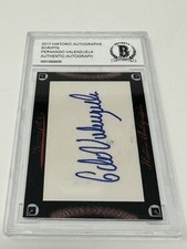 2017 Historic Autographs Scripts FERNANDO VALENZUELA Signed CUT AUTO BCCG Rare