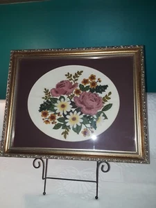 Classic Bouquet Needlepoint The Creative Circle #0610 Vintage Roses Finished Pic - Picture 1 of 6