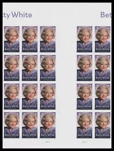 US 5976a Betty White imperf NDC vert gutter block 20 B MNH 2025 - Picture 1 of 1
