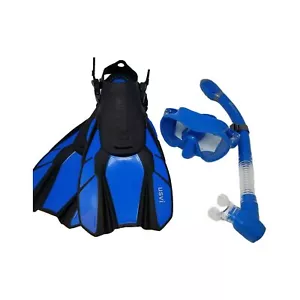 Guardian USVI Pro Scuba & Snorkeling Frameless Silicone Blue Dive Mask Set - Picture 1 of 6