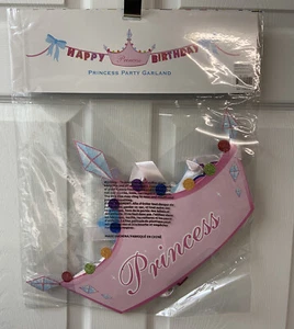 Dept 56 Glitterville Happy Birthday Princess Paper Banner Garland in Package - Picture 1 of 3