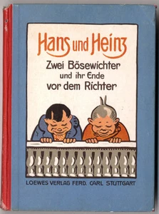 Hans und Heinz zwei Bösewichter vor dem Richter Bilderbuch Posse Comic um 1900 - Bild 1 von 5
