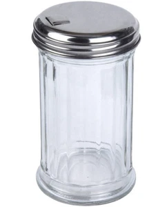 Retro Glass Sugar Shaker Dispenser, Stainless Steel Lid with Flip Spout 12 oz, S - Picture 1 of 1
