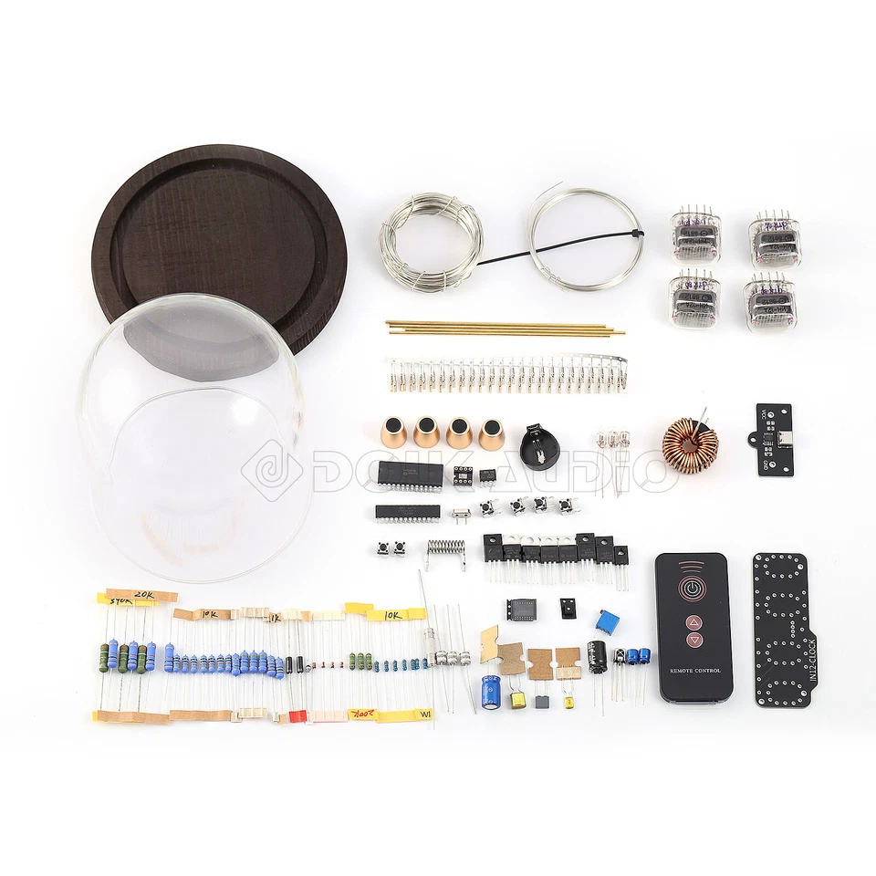 Kit Reloj Tubo Nixie IN-12 Vintage Hágalo Usted Mismo / Montado con Tubos con Estuche Redondo de Vidrio Foto 1 de 4