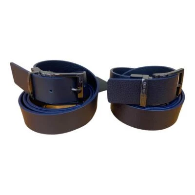 ARMANI EMPORIO CINTURA UOMO IN PELLE REVERSIBILE FIBBIA AD ARDIGLIONE blu Y4S195 - Immagine 1 di 4