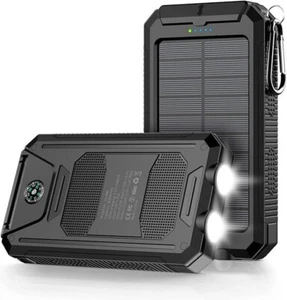 Power Bank,Solar Charger,36800mAh 5V3.1A QC 3.0 Dual 2 USB Port Black - Picture 1 of 3