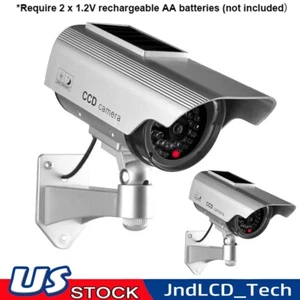 2 PC Solar Street Fake Camera Light Outdoor Wall Security Flashing red LED Light - Picture 1 of 13