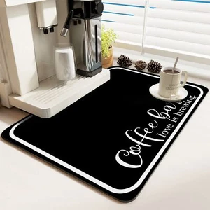 Coffee Bar Mat Rubber Dish Drying Mat For Kitchen Counter Coffee Mat for Home... - Picture 1 of 7