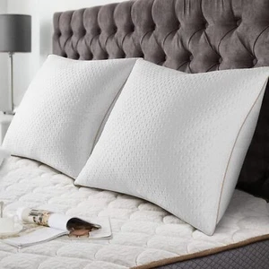 BedStory Almohada Bambú 60x60cm 2 Piezas, Hipoalergénica con Fibra de Bambú, Blanco - Imagen 1 de 7