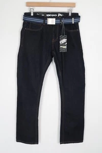 Pantalones de mezclilla azules con cinturón Kangaroo Poo para hombre W30 L29 nuevos con etiquetas - Imagen 1 de 12