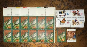US Stamps Christmas PB's MNH from 1971 thru 1974, 18 Stamps - Picture 1 of 2
