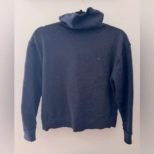 TOMMY HILFIGER Azul Marino Cuadrado Recortado Manga Larga Cuello Alto Letón Braid Puños Talla M - Imagen 1 de 10