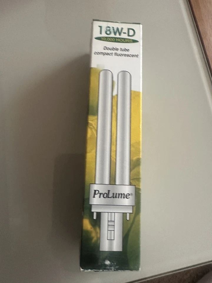 Prolume 18w-d Doble Tubo Compacto Fluorescente 10.000 horas 4100k Foto 1 de 2