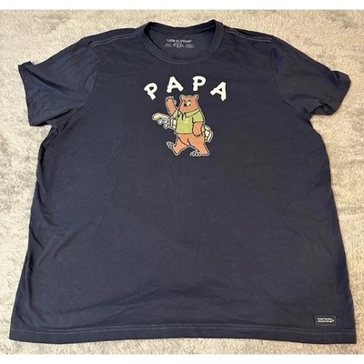 Life is Good Mens XXXL Papa Bear Golf Graphic T Shirt Navy Blue Casual Tee - Image 1 of 4
