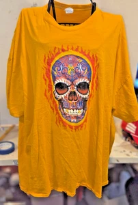 Sugar Skull Day Of The DeadGELB 4XL Herren T-Shirt Vintage Design - Bild 1 von 4
