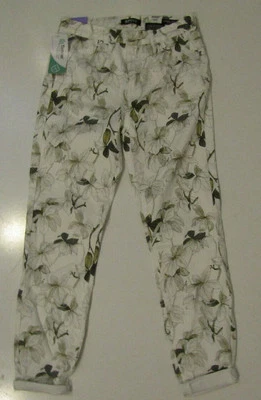 BUFFALO Havana Skinny Ankle Pants White w/ Green High Rise Size 4/27 - Image 1 of 3