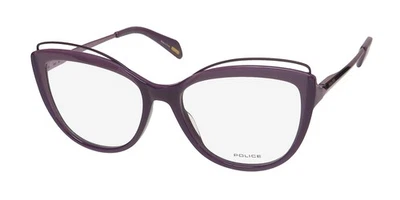 NEW POLICE VPL931 MASCARA 4 EYEGLASSES 0GBC 53-15-135 WOMENS PURPLE PLASTIC CAT - Image 1 of 4