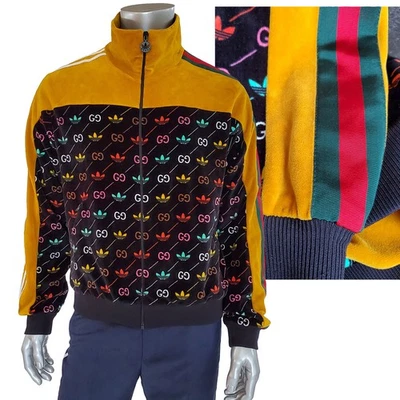 CHAQUETA GUCCI X ADIDAS MACRO GG LOGO TRÉBOL ALGODÓN CHENILLA $2,500 talla L/GRANDE Foto 1 de 4