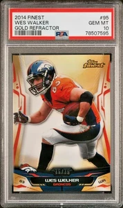 2014 Topps Finest 95 Wes Walker Gold Refractor #/75 PSA 10 Denver Broncos - Bild 1 von 2