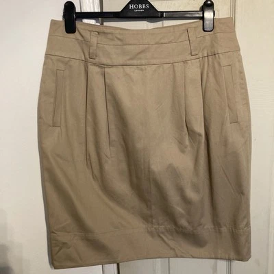 Hobbs Camel Beige Cotton Skirt, Size UK 16 - Image 1 of 4